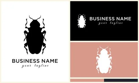 Silhouette beetle insect ant template 스톡 일러스트