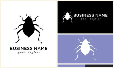 Silhouette beetle insect ant template Illustrazione stock