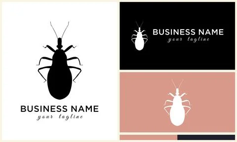 Silhouette beetle insect ant template Illustrazione stock