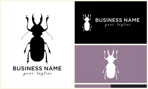 Silhouette beetle insect ant template Stock Illustration