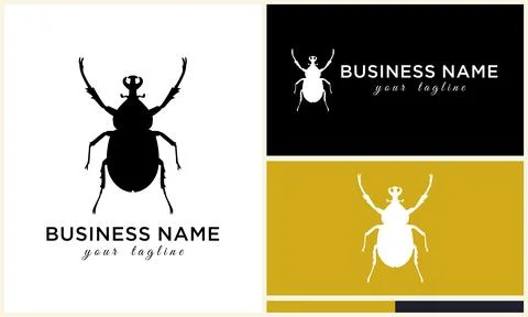 Silhouette beetle insect ant template Illustration