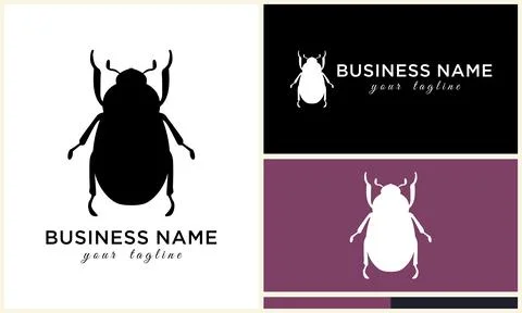 Silhouette beetle insect ant template Illustrazione stock