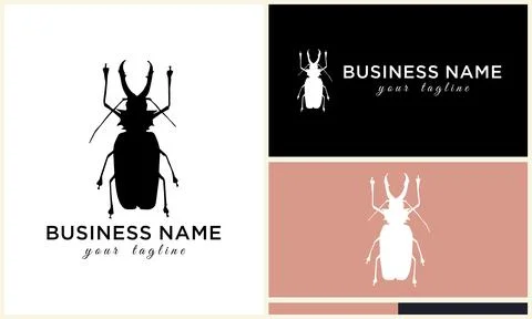 Silhouette beetle insect ant template Illustration