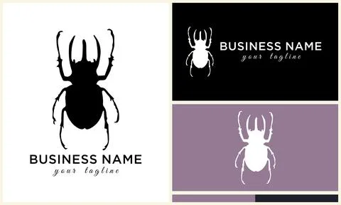 Silhouette beetle insect ant template Stock Illustration