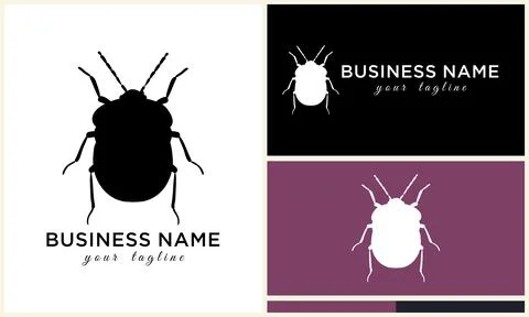 Silhouette beetle insect ant template 스톡 일러스트
