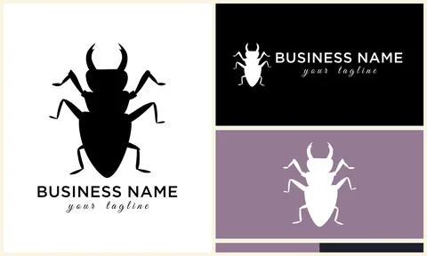 Silhouette beetle insect ant template Illustrazione stock