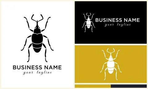 Silhouette beetle insect ant template Illustration