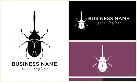Silhouette beetle insect ant template Illustrazione stock