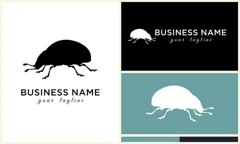 Silhouette beetle insect ant template Illustrazione stock