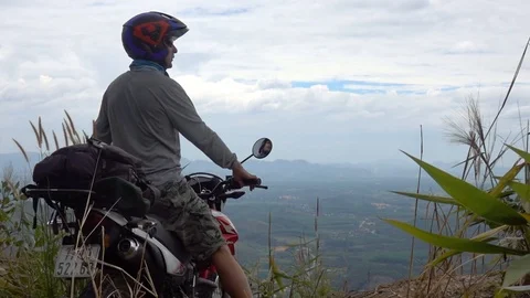 Silhouette Of A Biker On The Hill Stock Footage 101017881