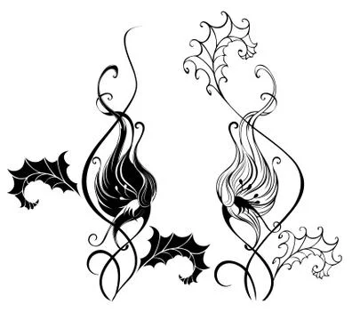 Silhouette bindweed Stock Illustration