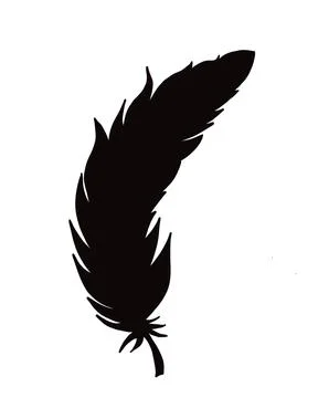 Silhouette of bird feather Stock Illustration