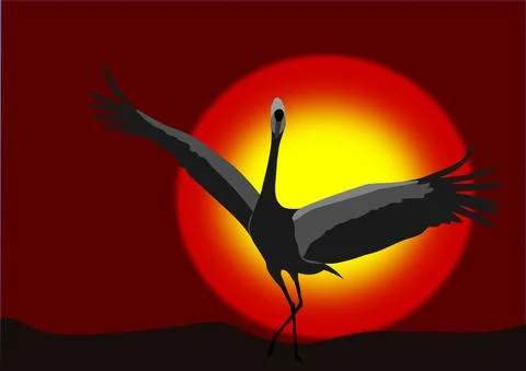 Silhouette of a bird in flight. Design element. Stock Illustration