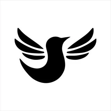 Silhouette of a bird in flight, Ideal for logos Stock Illustration