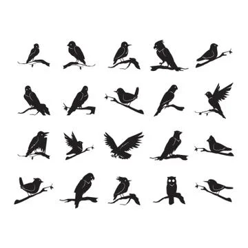 Silhouette of Bird Stock Illustration