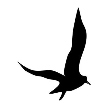 Silhouette of Bird isolate on white background. for web and mobile vector ill Illustrazione stock