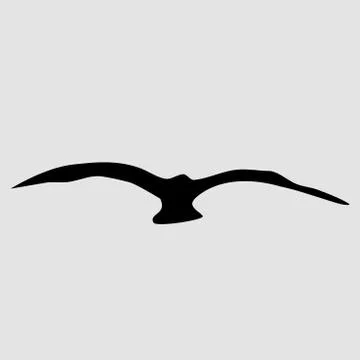Silhouette of Bird isolate on white background. for web and mobile vector ill Illustrazione stock