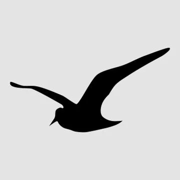 Silhouette of Bird isolate on white background. for web and mobile vector ill Illustrazione stock