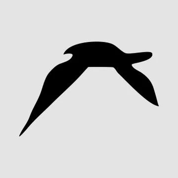 Silhouette of Bird isolate on white background. for web and mobile vector ill Illustrazione stock