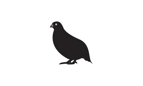Silhouette bird quail logo vector icon illustration design Stock Illustration