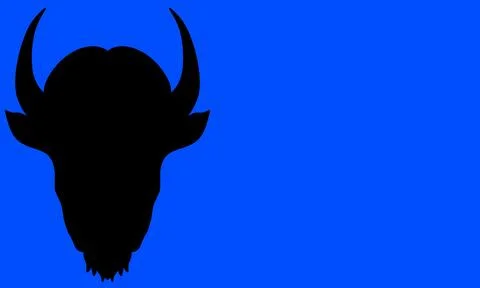 Silhouette of a bison head with an empty area Stock-Illustration