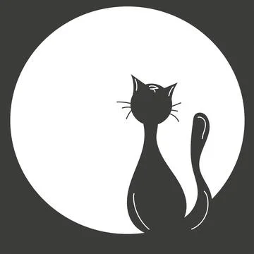 The silhouette of a black cat Stock Illustration