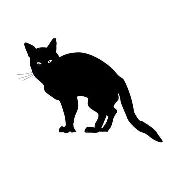 Silhouette of Black evil Cat Stock Illustration