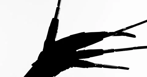 Silhouette black mechanical claws Stock Footage 308658338