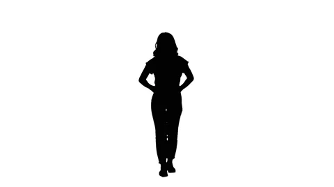woman walking away silhouette