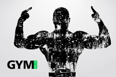 Silhouette of a bodybuilder. gym logo vector. Vector illustration Stock Illustration