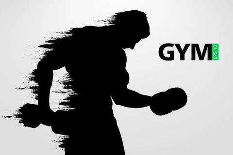 Silhouette of a bodybuilder. gym logo vector. Vector illustration Stock Illustration