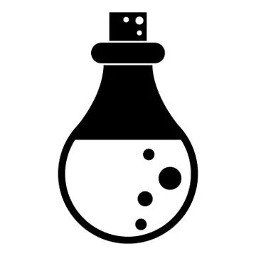 Silhouette bottle elixir love potion Stock Illustration