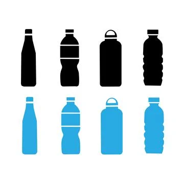 Silhouette of a bottle isolated on a white background Stock Illustration