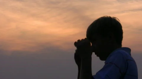 Silhouette of boy. Stock Footage 508094