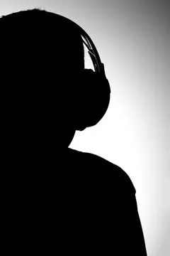Silhouette of boy Stock Photos
