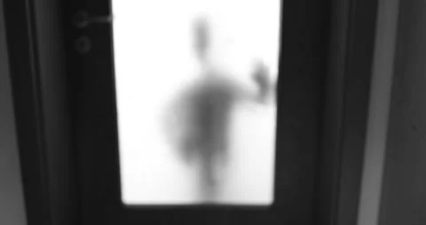 Silhouette of a boy playing in a room Stock Footage 270460951