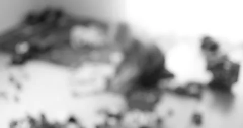 Silhouette of a boy playing in a room Stock Footage 270462854