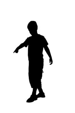 Silhouette of a boy on a white background Stock-Illustration