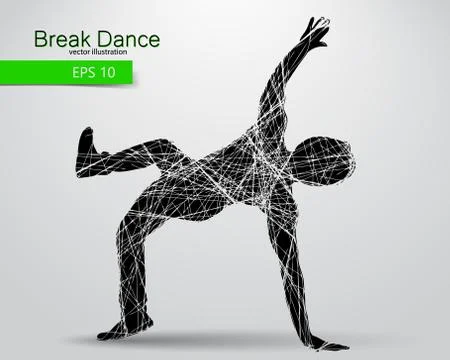 Silhouette of a break dancer Stock Illustration