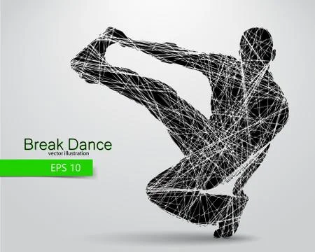 Silhouette of a break dancer Illustrazione stock