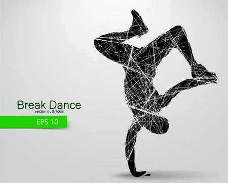 Silhouette of a break dancer Stock Illustration
