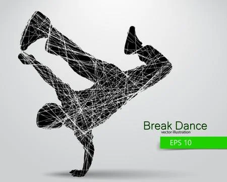 Silhouette of a break dancer Stock Illustration