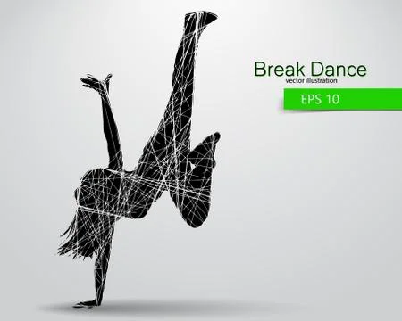 Silhouette of a break dancer Stock Illustration