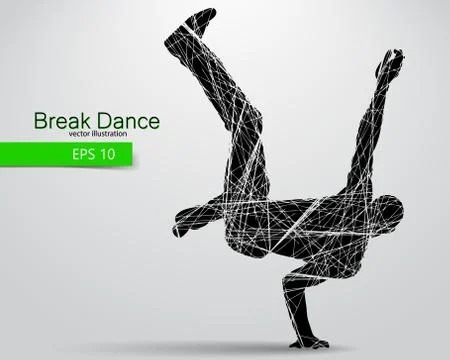 Silhouette of a break dancer Stock Illustration
