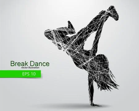 Silhouette of a break dancer Stock Illustration