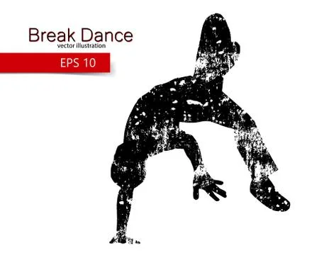 Silhouette of a break dancer Illustrazione stock