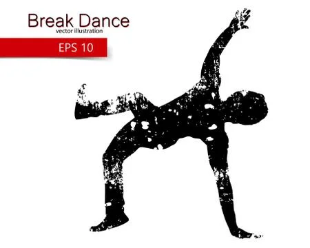 Silhouette of a break dancer Stock Illustration