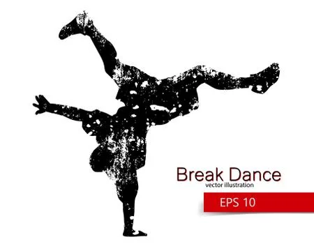 Silhouette of a break dancer Stock Illustration