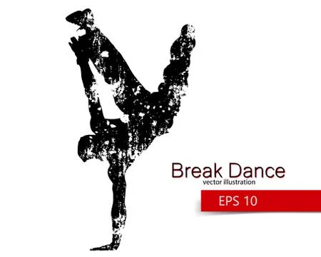 Silhouette of a break dancer Stock Illustration
