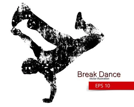 Silhouette of a break dancer Stock Illustration
